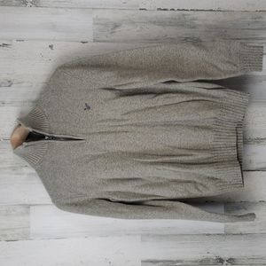 American Eagle Outfitters 1/4 zip sweater gray taupe standup collar Size Medium